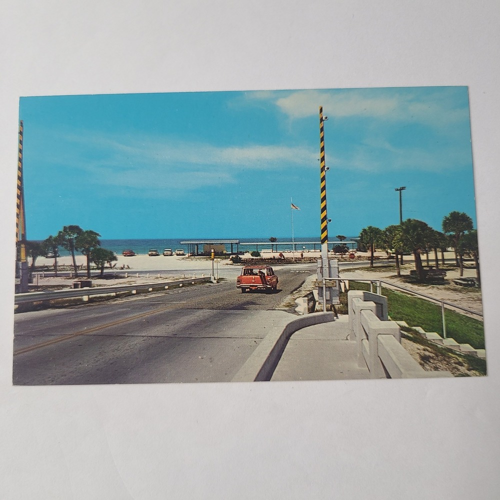 Vintage Casey Key Beach & Pavilion Nokomis Florida Postcard Unused